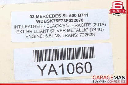 03-06 Mercedes R230 SL500 SL600 Front Right Side Spindle Knuckle Hub Bearing OEM