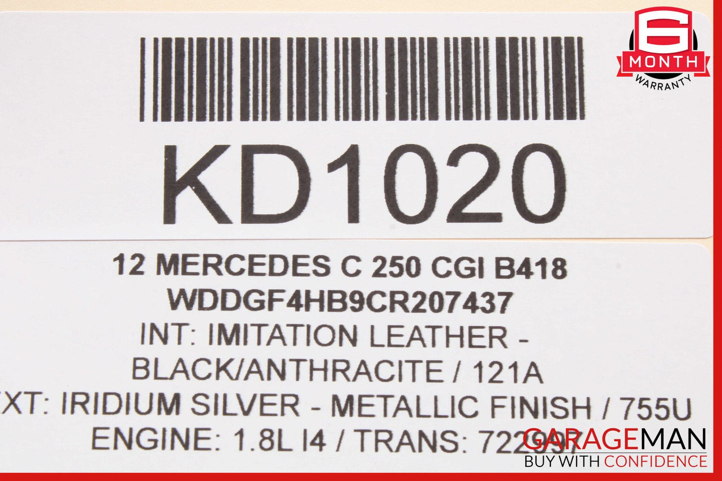 08-15 Mercedes W204 C250 GLK350 Seat Airbag Air Bag SRS Front Left Black OEM