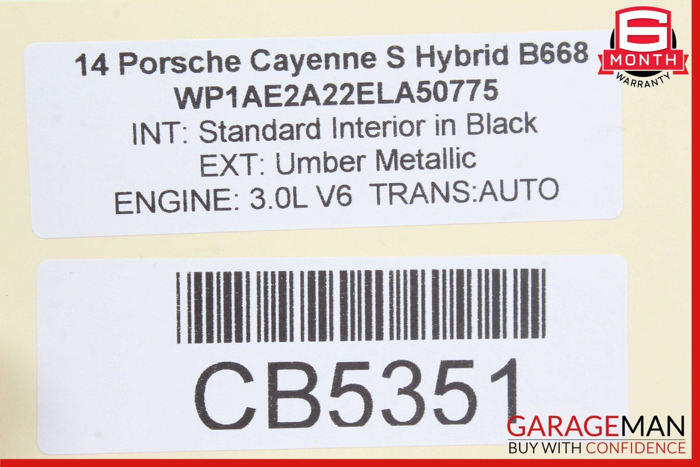 11-18 Porsche Cayenne 958 Hybrid S Rear Left Side Exterior Door Handle OEM