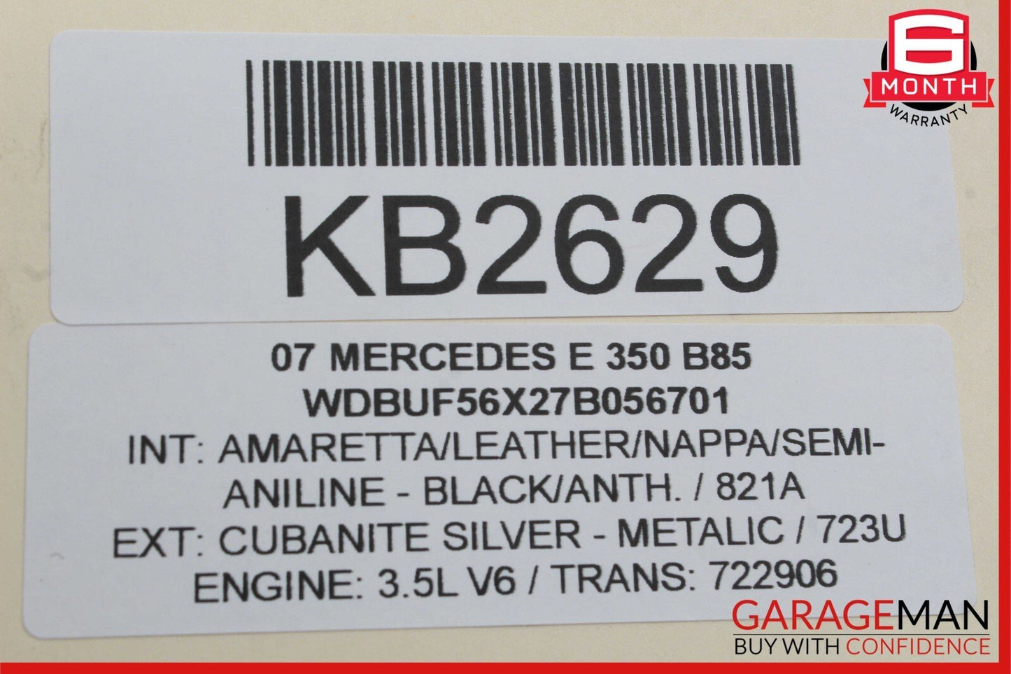 07-09 Mercedes W211 E350 Front Center Bumper Grill Grille Cover Panel Chrome OEM