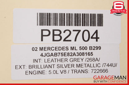 00-05 Mercedes W163 ML350 ML500 Front Left Side Top Upper Seat Cushion Gray OEM