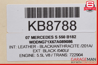 07-13 Mercedes W221 S550 S63 AMG Rear Right Exterior Door Handle Keyless Go OEM