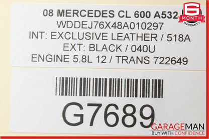 07-13 Mercedes CL600 S550 Front Right Side Dash AC A/C Air Vent Trim Grill Black