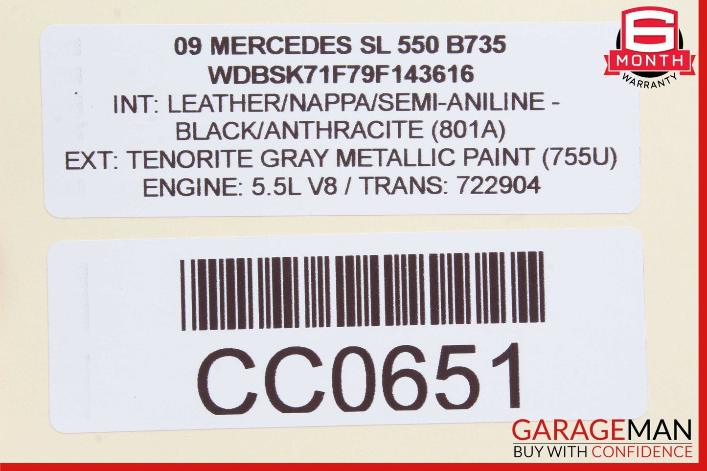 07-12 Mercedes R230 SL550 SL600 Sachs Rear Right ABC Hydraulic Shock Absorber