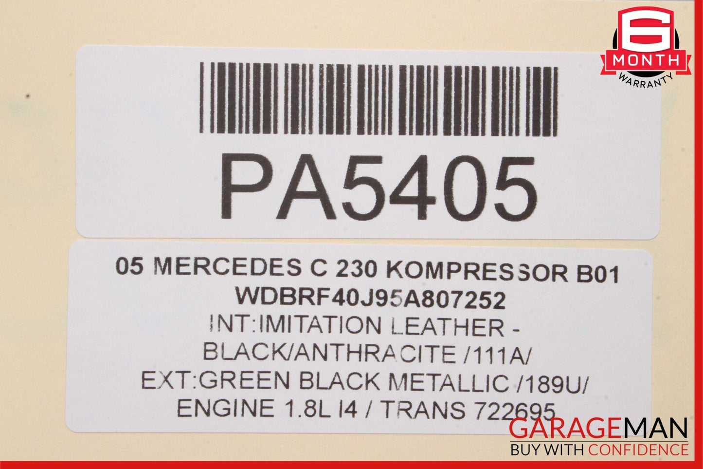 03-05 Mercedes W209 CLK500 Front Right Side Interior Door Panel Assembly Grey