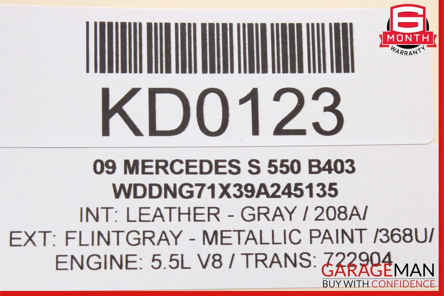 07-13 Mercedes W221 S550 S63 AMG Rear Right Side Window Regulator Motor OEM