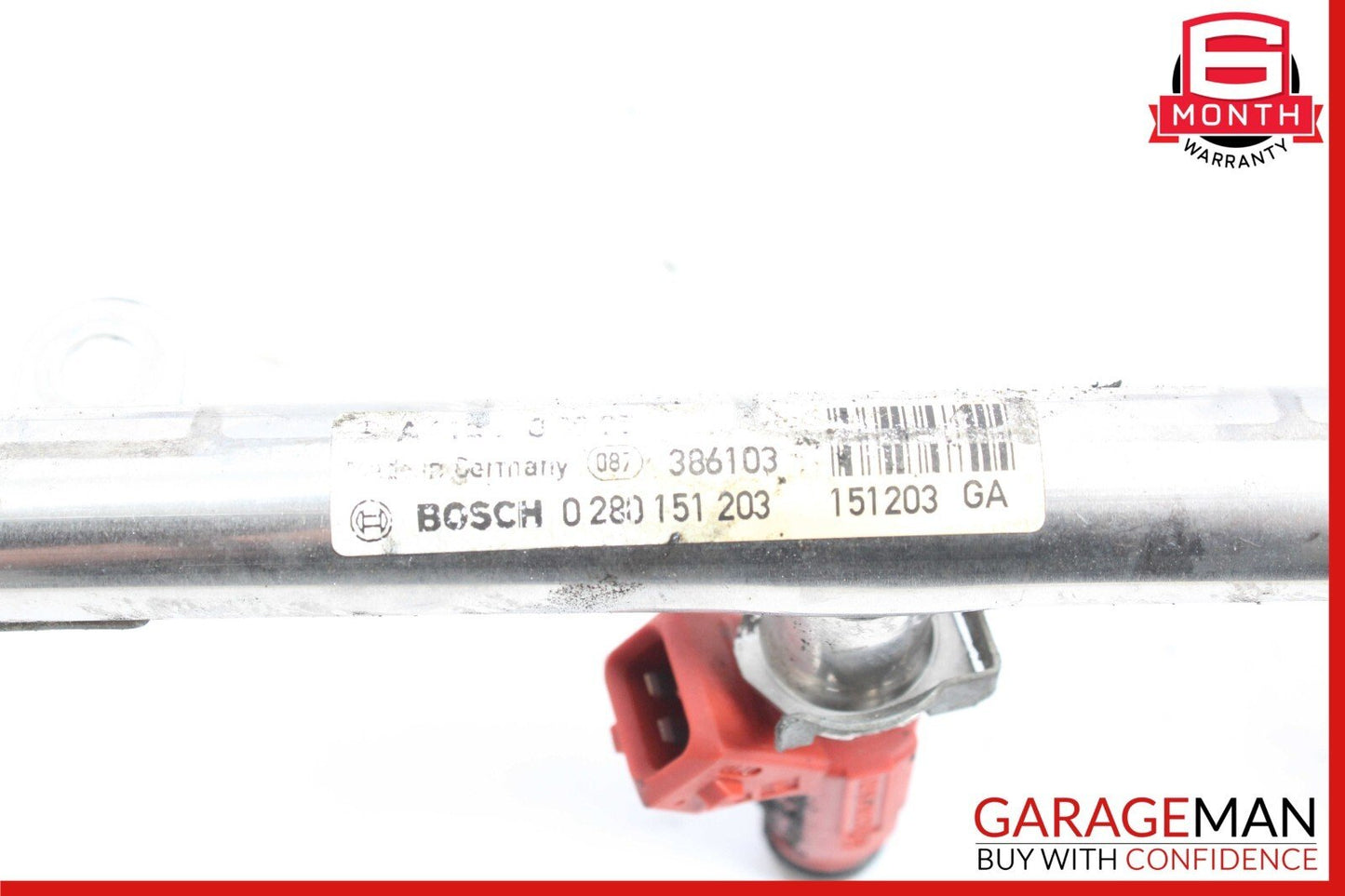 01-04 Mercedes W203 C320 Fuel Injection Rail Line w/ Injectors 1120700895 OEM