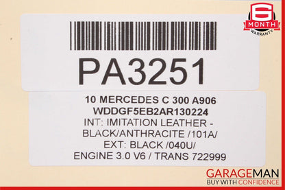 08-14 Mercedes W204 C250 C300 Exterior Door Trim Moulding Rear Left Black OEM