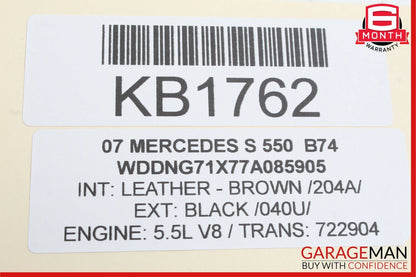 07-09 Mercedes W221 S550 S600 Front Left Side Mirror Door Rear View Black OEM