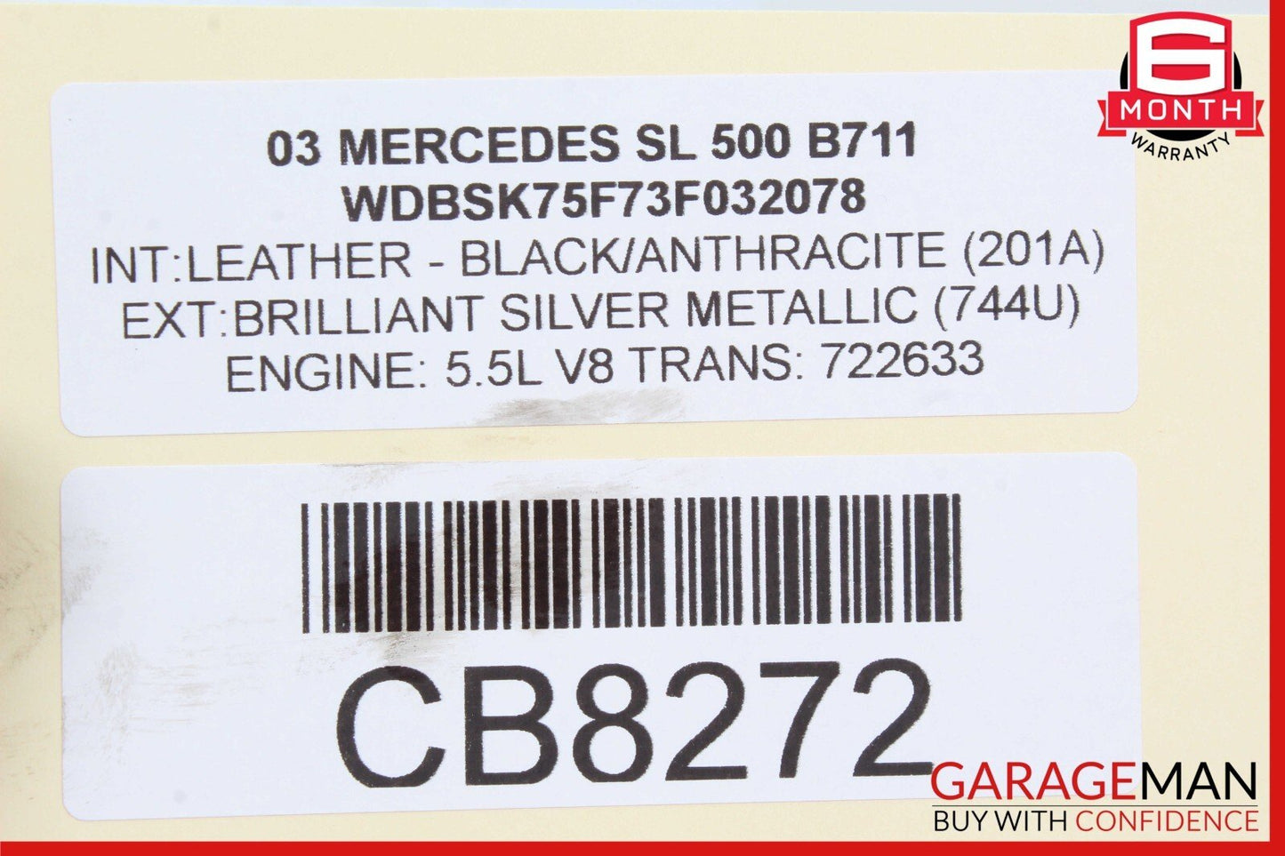 03-12 Mercedes R230 SL550 SL600 SL55 AMG Aux Auxiliary Water Pump