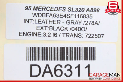 90-02 Mercedes R129 SL500 SL600 SL320 Power Steering Gear Box Gearbox Assembly