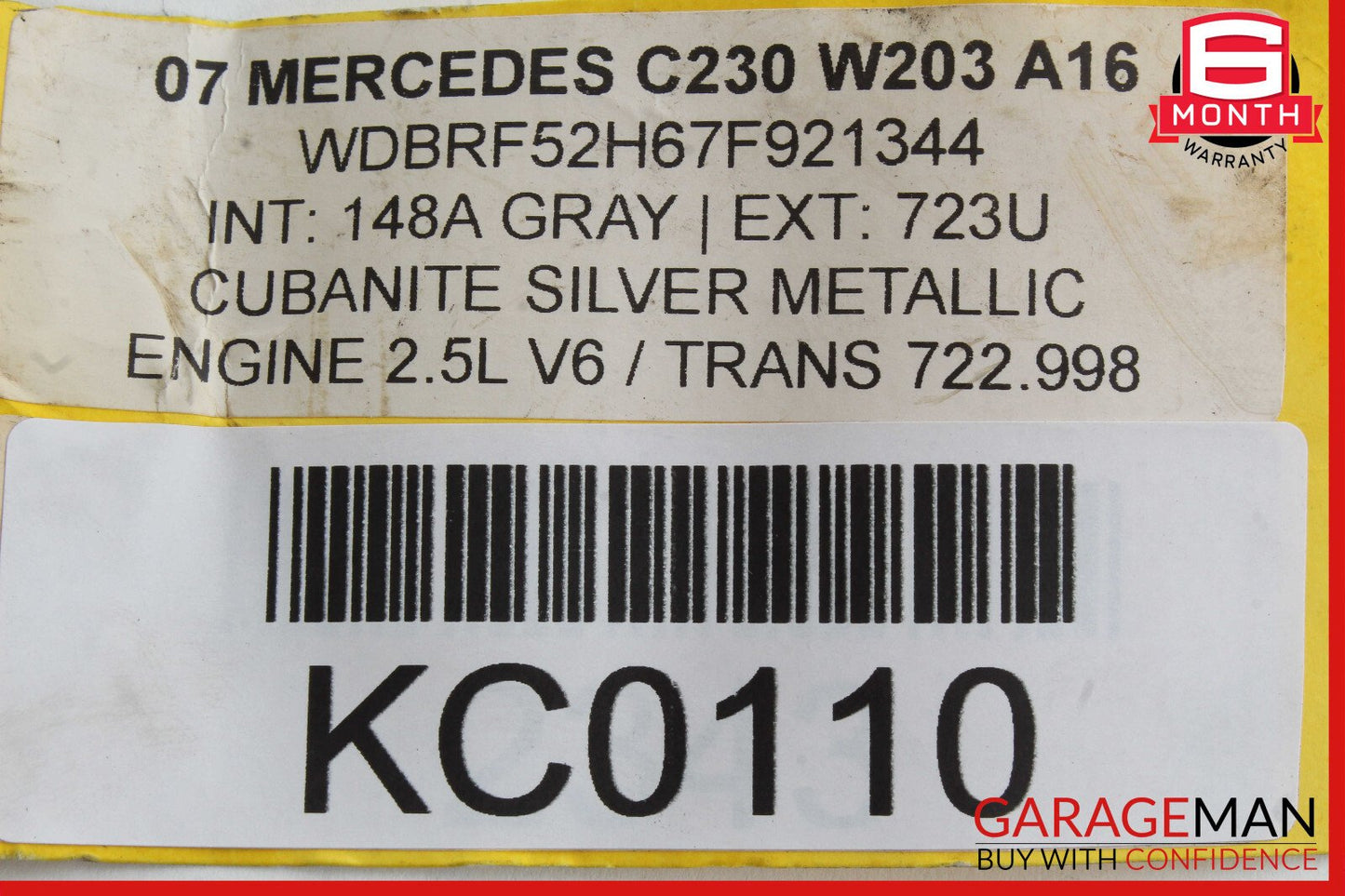 05-07 Mercedes W203 C280 Front Left Driver Side Exterior Door Handle Silver OEM