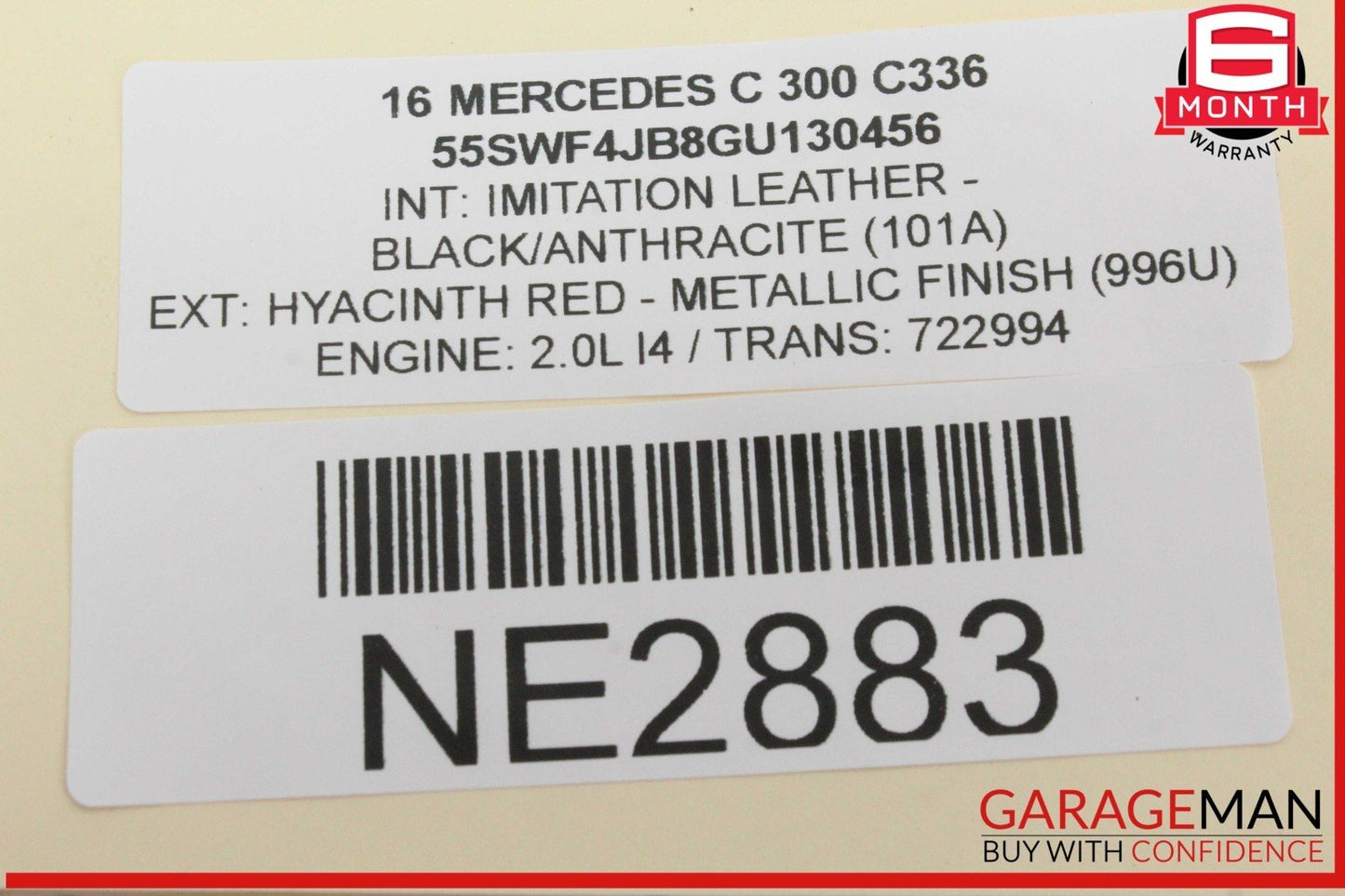 15-20 Mercedes W205 C300 Right Passenger Side Exterior Door Handle Red OEM