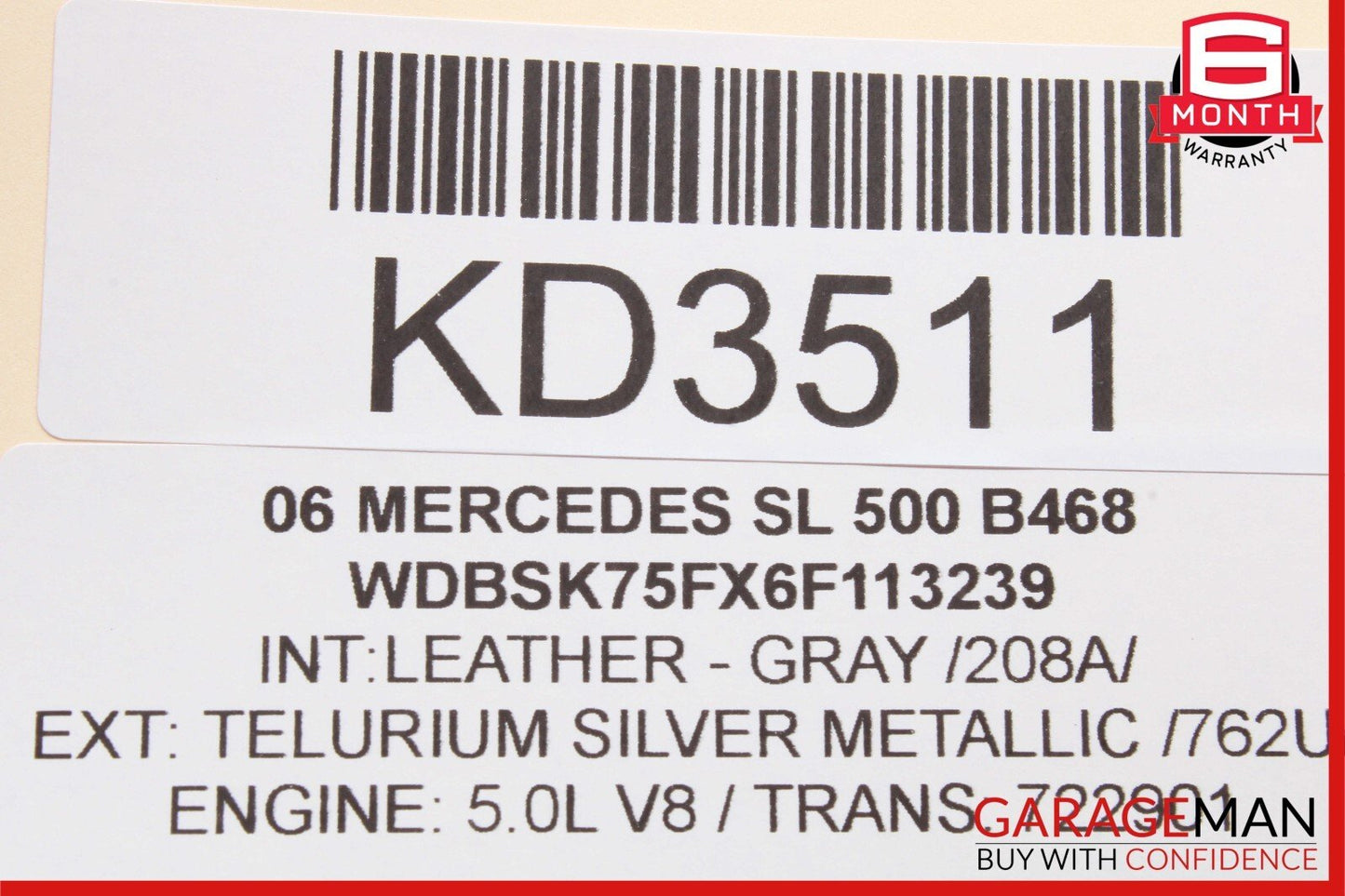 03-12 Mercedes R230 SL500 SL63 AMG Front Right Side Door Window Regulator Motor
