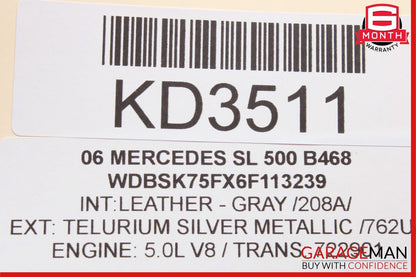 03-12 Mercedes R230 SL500 SL63 AMG Front Right Side Door Window Regulator Motor