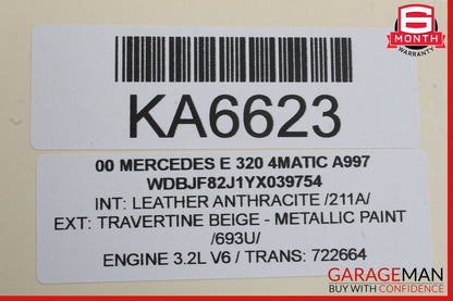 96-02 Mercedes W210 E320 E430 Rear Left Driver Side Exterior Door Handle OEM