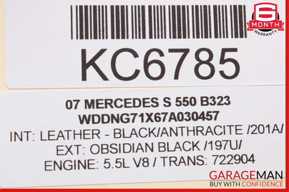 07-09 Mercedes W221 S550 S600 Right Side Mirror Door Rear View Black OEM