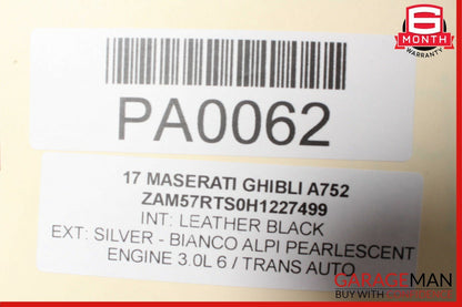 14-17 Maserati Ghibli Rear Lower Bottom Bench Seat Cushion Cover Black OEM
