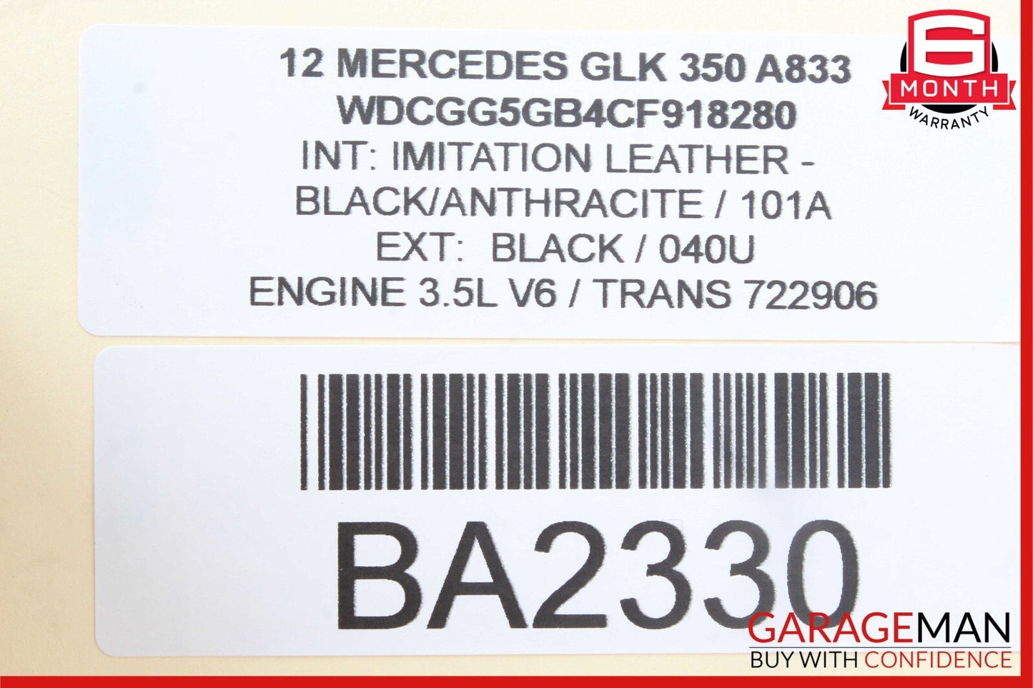 10-12 Mercedes X204 GLK350 Front Left Driver Side Partition Panel 2048261124 OEM
