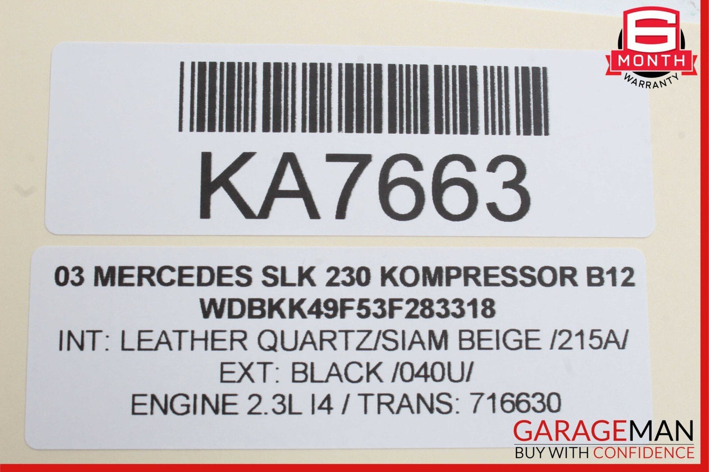 01-04 Mercedes R170 SLK230 SLK320 Front Left Driver Side Exterior Door Handle