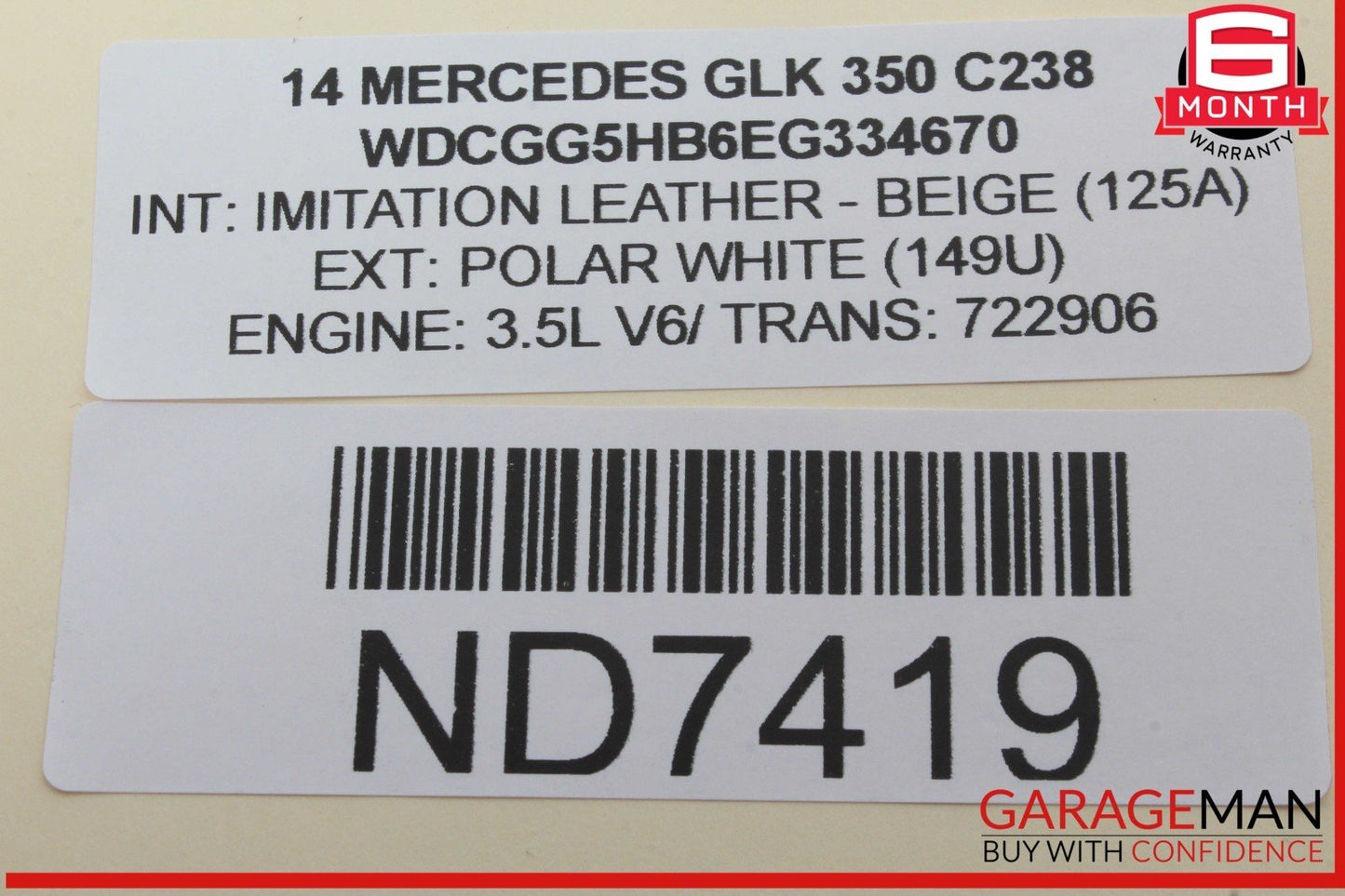 08-15 Mercedes X204 GLK350 Panoramic Sunroof Sun Roof Motor Unit 2049005310 OEM