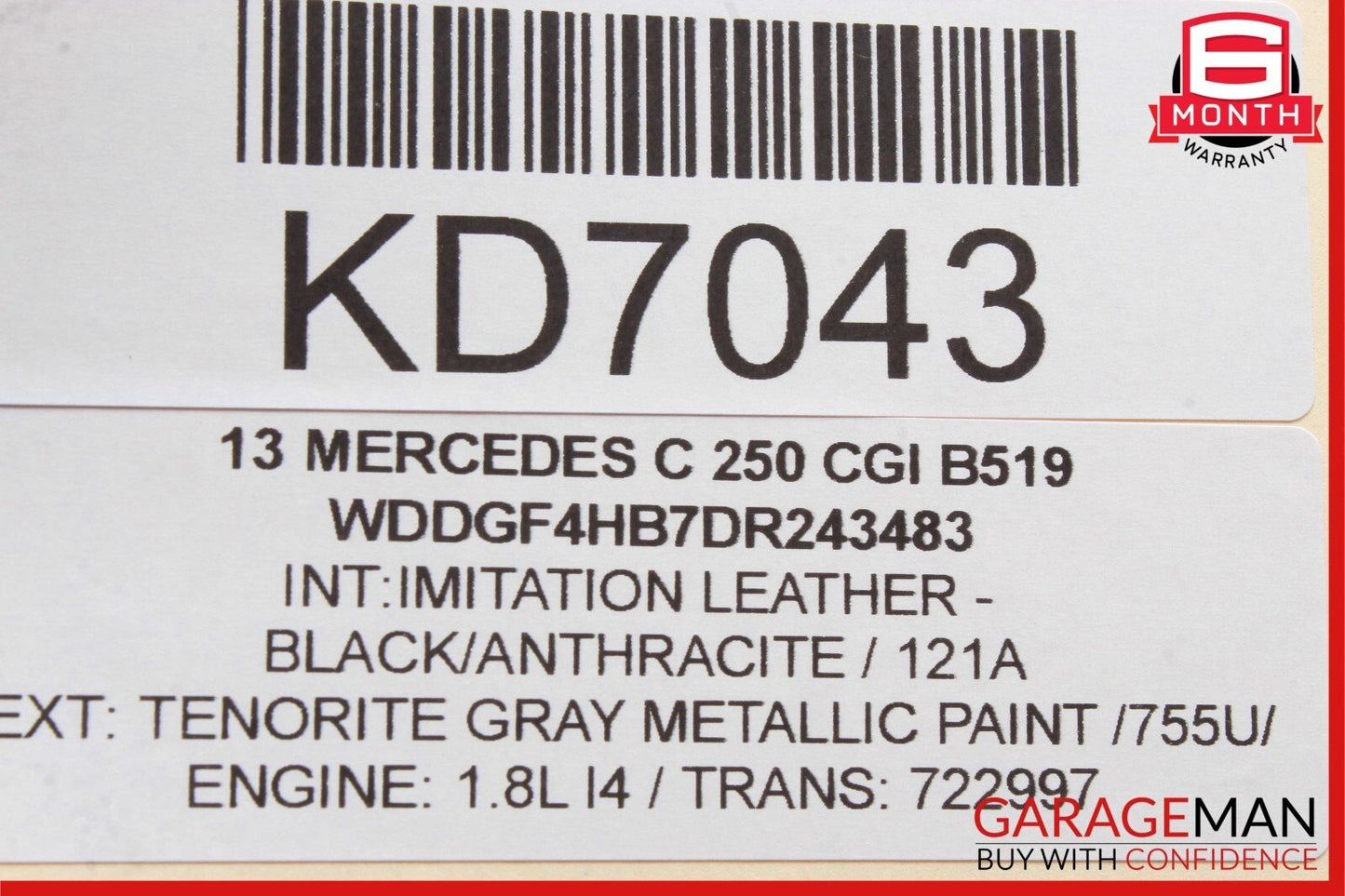 08-15 Mercedes C250 GLK350 Front / Rear Right Side Exterior Door Handle Gray OEM