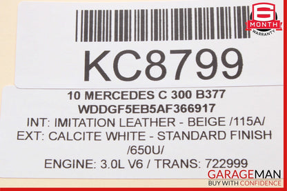 08-16 Mercedes W204 C300 GLK350 Rear Right Door Window Regulator Motor Unit OEM