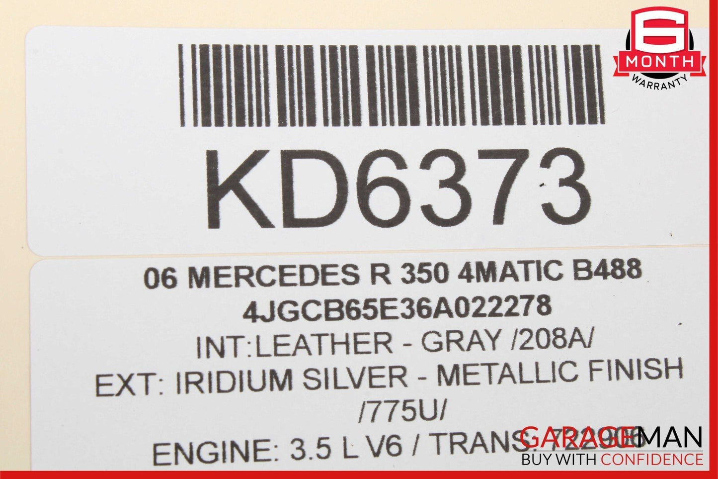 06-13 Mercedes W251 R350 Right Side Engine Motor Cylinder Head Valve Cover OEM