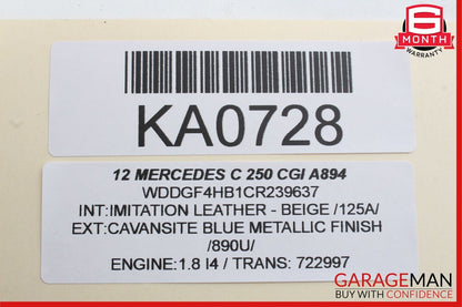 08-14 Mercedes W204 C250 C300 Rear Left Side Door Control Module Unit
