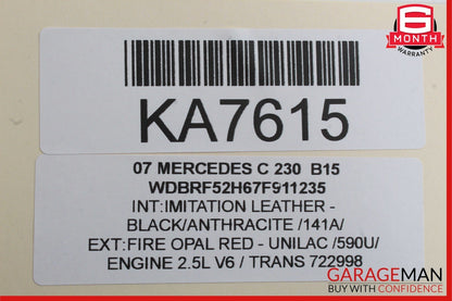 05-07 Mercedes W203 C230 C320 C350 Front Right Exterior Door Handle Red