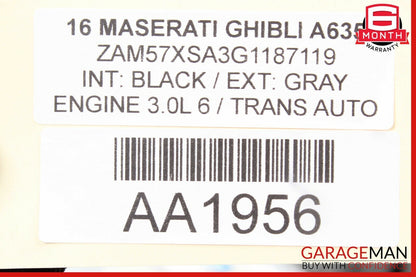 14-17 Maserati Ghibli S Left Side Turbo Intercooler Hose Air Duct Tube Assembly