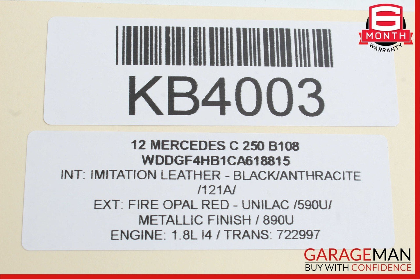 08-14 Mercedes W204 C250 C300 Front Left Side Sun Visor Sunvisor Shade Black OEM