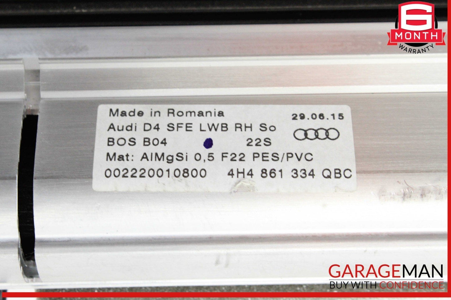 11-18 Audi A8 Rear Right Passenger Side Window Shade Cover Blind 4H4861334 OEM
