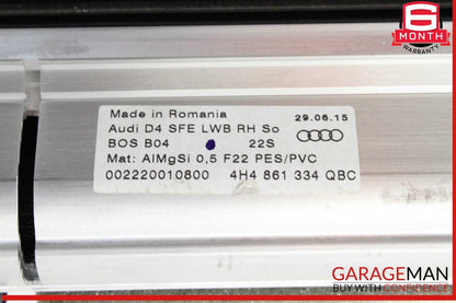 11-18 Audi A8 Rear Right Passenger Side Window Shade Cover Blind 4H4861334 OEM