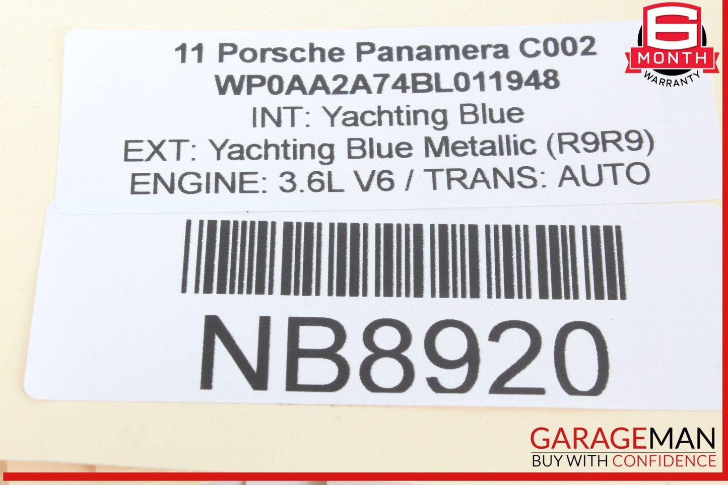 10-16 Porsche Panamera 970 Front Upper Overhead Dome Light Lamp 7PP959551DL OEM