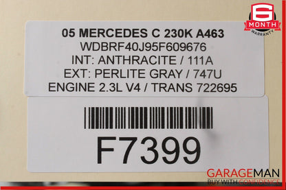05-07 Mercedes W203 C230 C350 Front Left Side Headlight Head Light Halogen Lamp