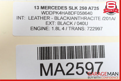 12-16 Mercedes R172 SLK250 Master Cylinder Power Brake Booster 1724300830 OEM