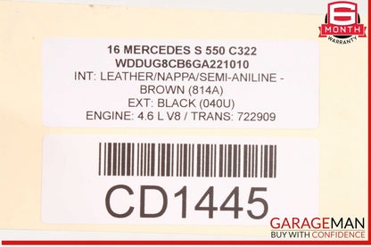 14-17 Mercedes W222 S550 S63 RWD Rear Axle Differential Carrier 2.65 Ratio OEM