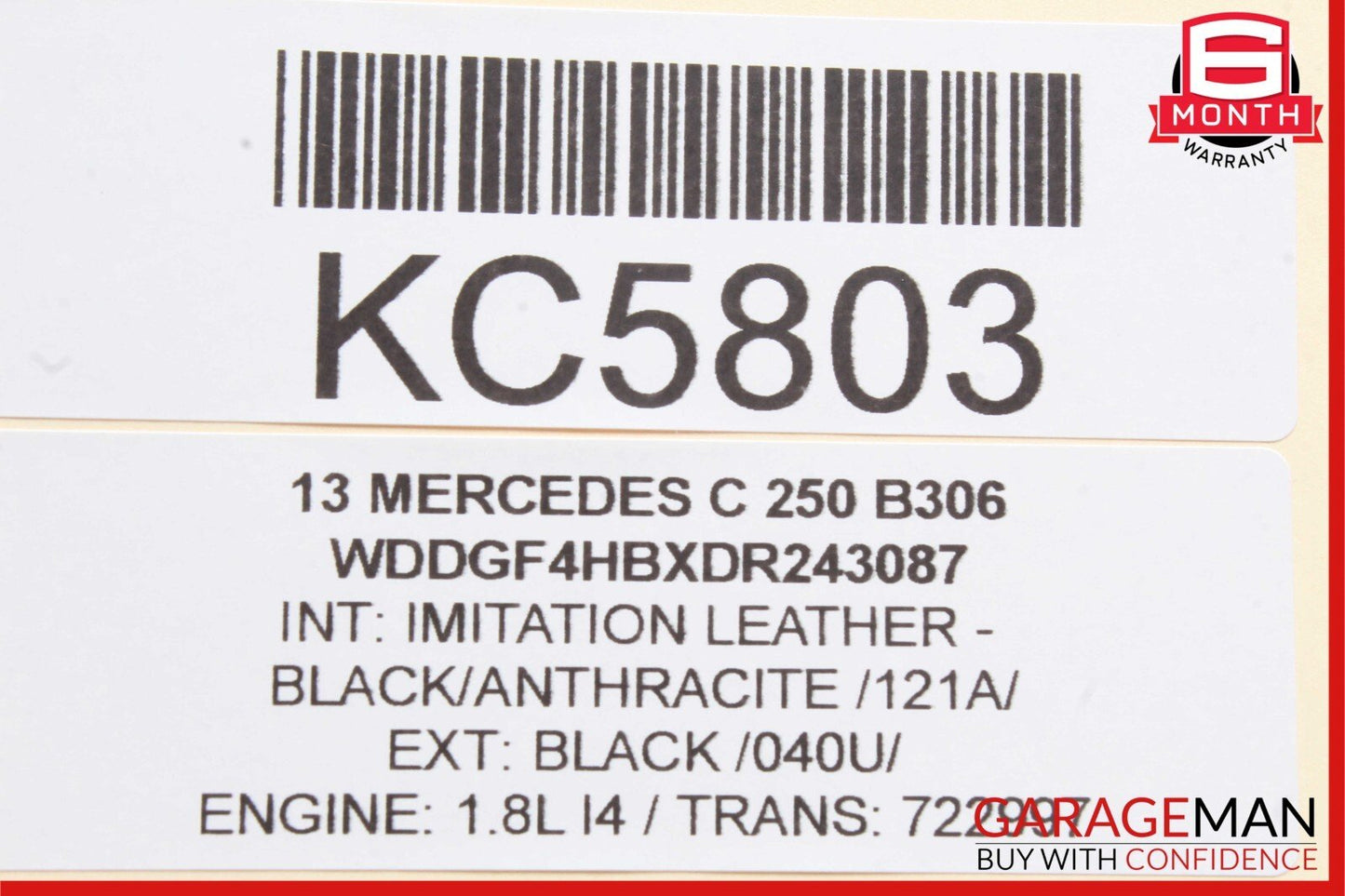 08-15 Mercedes C250 C300 GLK350 Front Right Side Seat Airbag Air Bag SRS Black