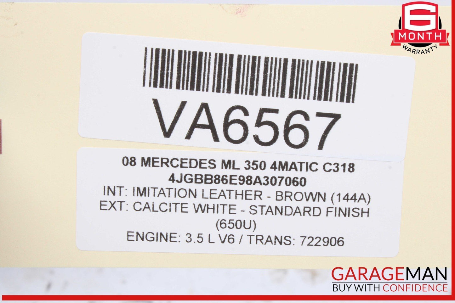 05-12 Mercedes W164 ML350 4MATIC Left Side Engine Camshaft Cam Shaft Exhaust OEM