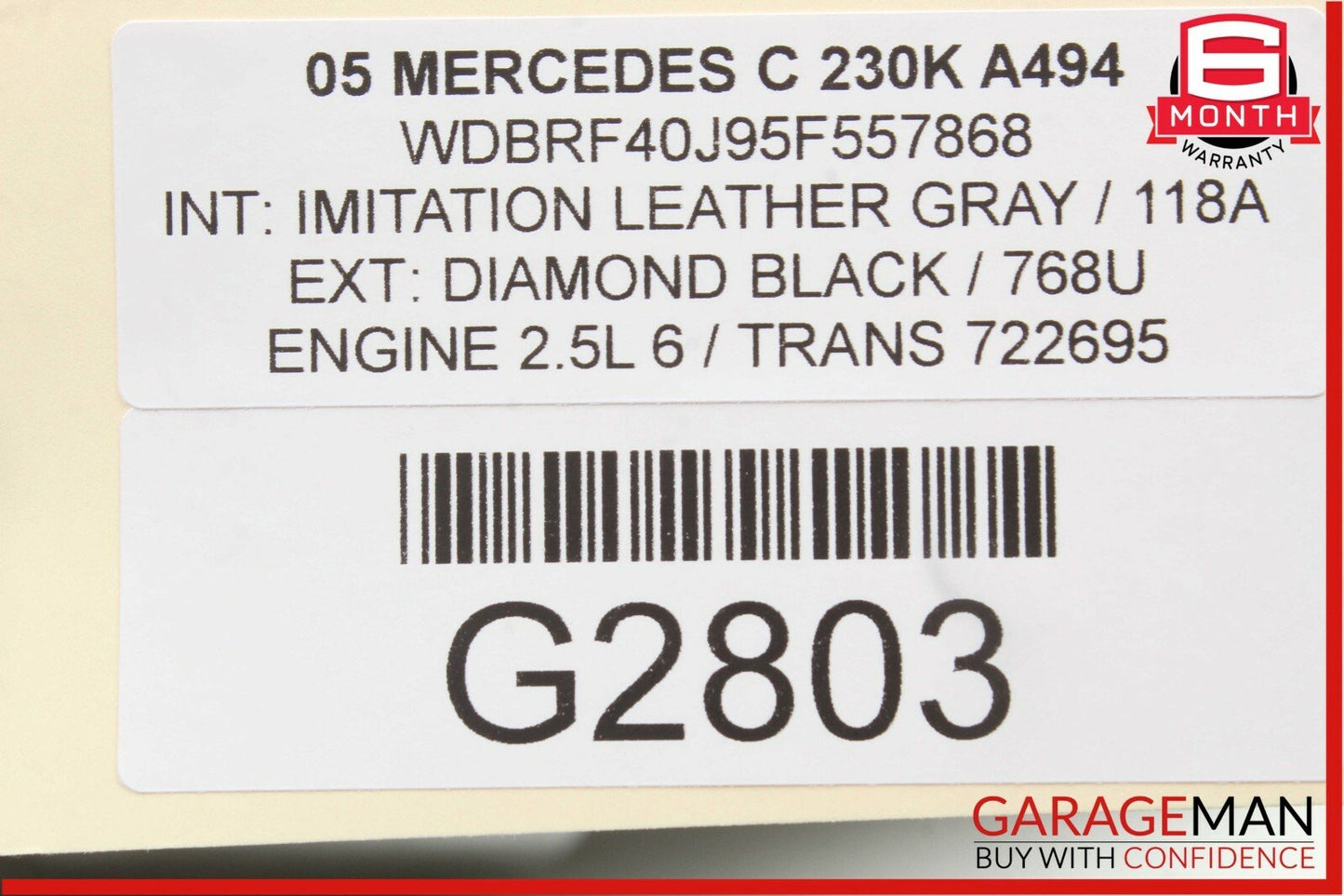 05-07 Mercedes W203 C230 Front Left Side Head Light Headlight Lamp Halogen