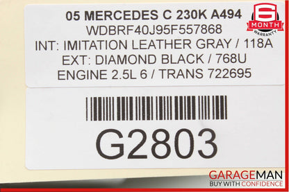 05-07 Mercedes W203 C230 Front Left Side Head Light Headlight Lamp Halogen