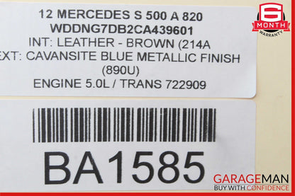 10-13 Mercedes W221 S500 S550 Front Right Passenger Side Door Control Module OEM