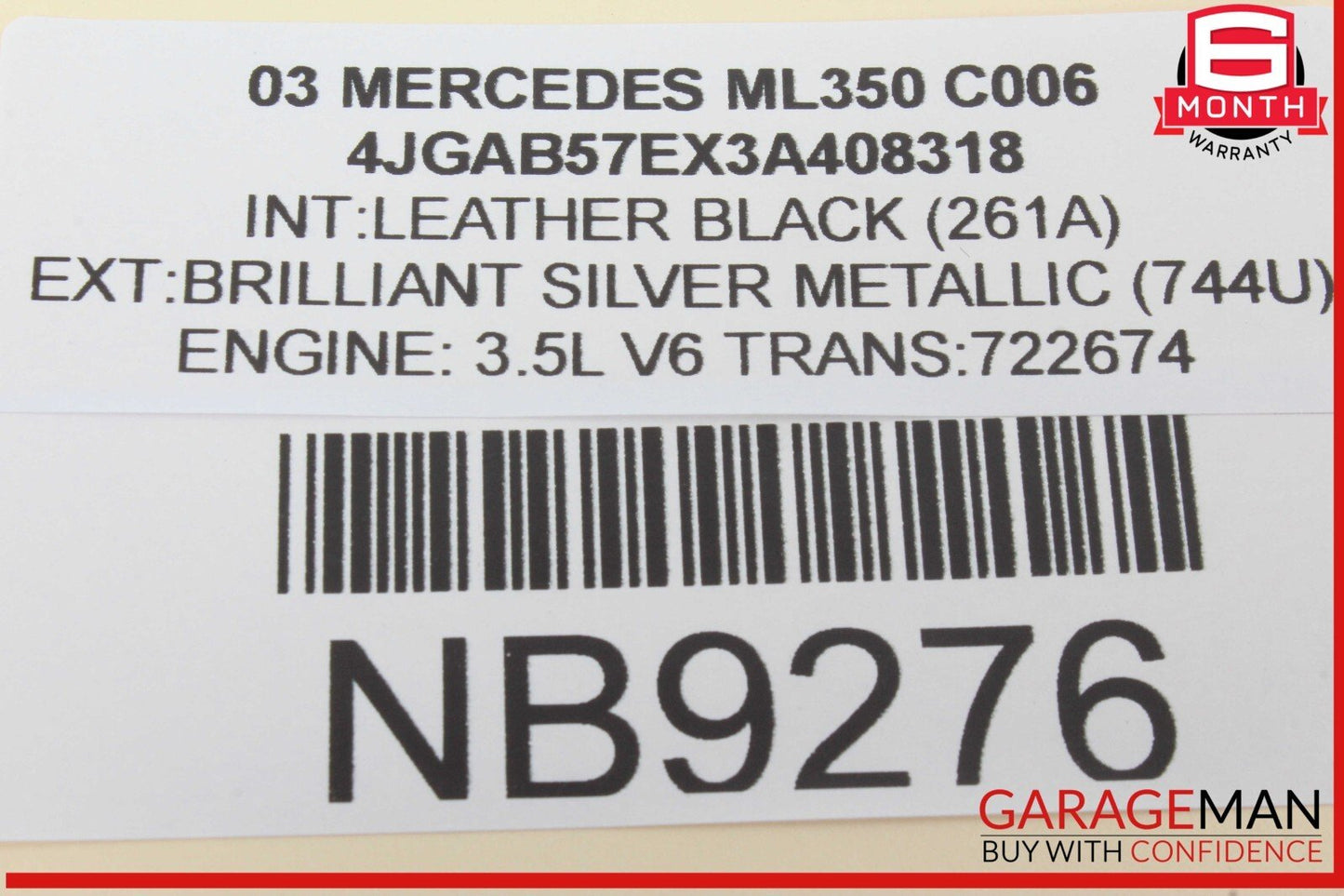 02-05 Mercedes W163 ML350 ML500 Instrument Cluster Speedometer OEM