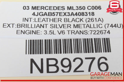 02-05 Mercedes W163 ML350 ML500 Instrument Cluster Speedometer OEM