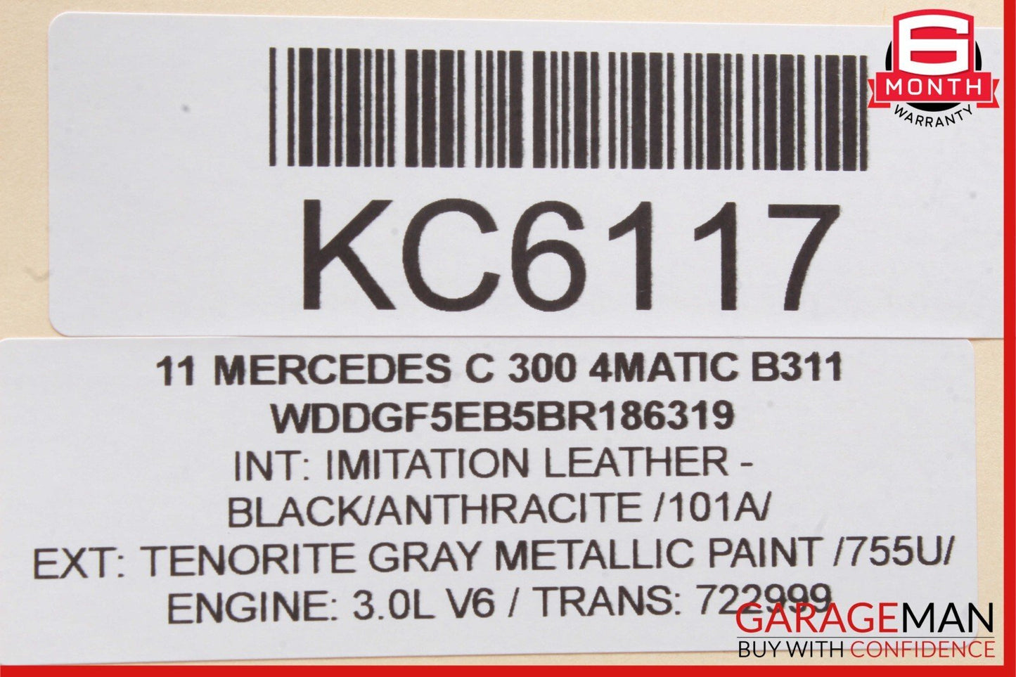 08-14 Mercedes W204 C300 4MATIC Top Upper Rear View Mirror Assembly OEM