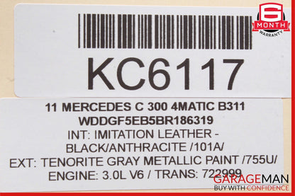 08-14 Mercedes W204 C300 4MATIC Top Upper Rear View Mirror Assembly OEM