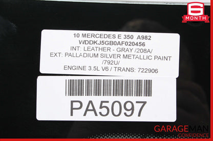 10-17 Mercedes W207 E350 E550 C250 Coupe Rear Windshield Window Glass Panel