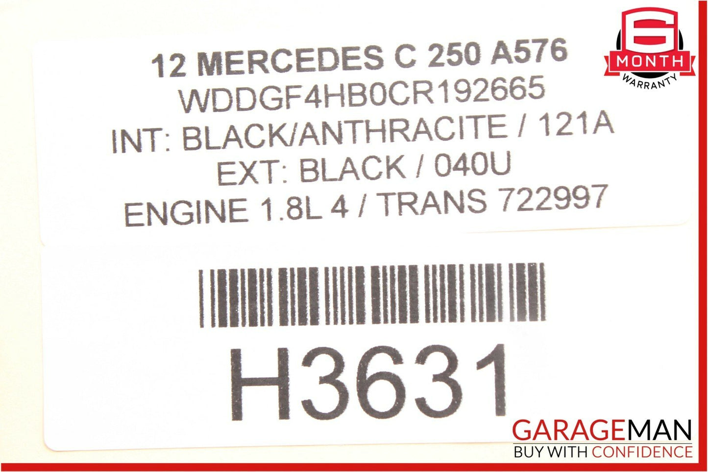12-14 Mercedes W204 C250 Keyless Go Rear Left Exterior Door Handle w/ Actuator