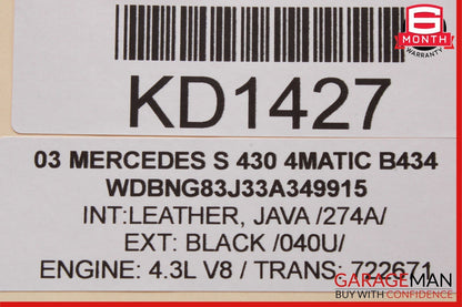 00-06 Mercedes W220 S430 S500 Rear Left or Right Side Reading Dome Light Mirror